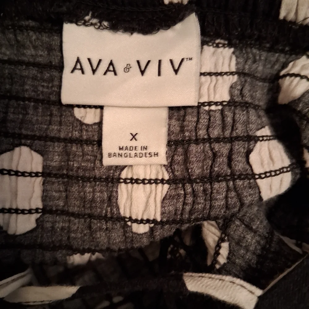 Ava & Viv Polkadot Black And White Babydoll Dress.  XL - Picture 6 of 7